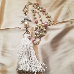 Angel & Tassel Pearl Necklace